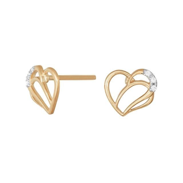 8kt. guld ørestikker hjerter m. cz - Urma.dk