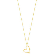 8kt. Guld vedhæng hjerte inkl. forg. kæde - Urma.dk