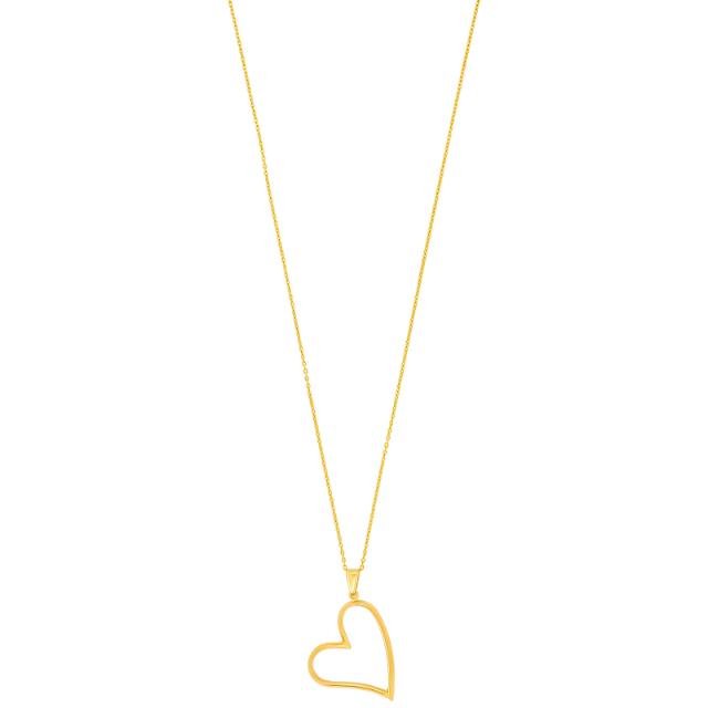 8kt. Guld vedhæng hjerte inkl. forg. kæde - Urma.dk