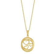 8kt. Guld vedhæng hjerter inkl. forg. kæde - Urma.dk