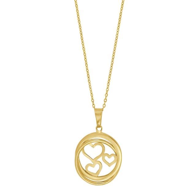 8kt. Guld vedhæng hjerter inkl. forg. kæde - Urma.dk