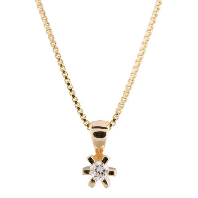 8kt. guld vedhæng m. cz incl. fg kæde - Urma.dk