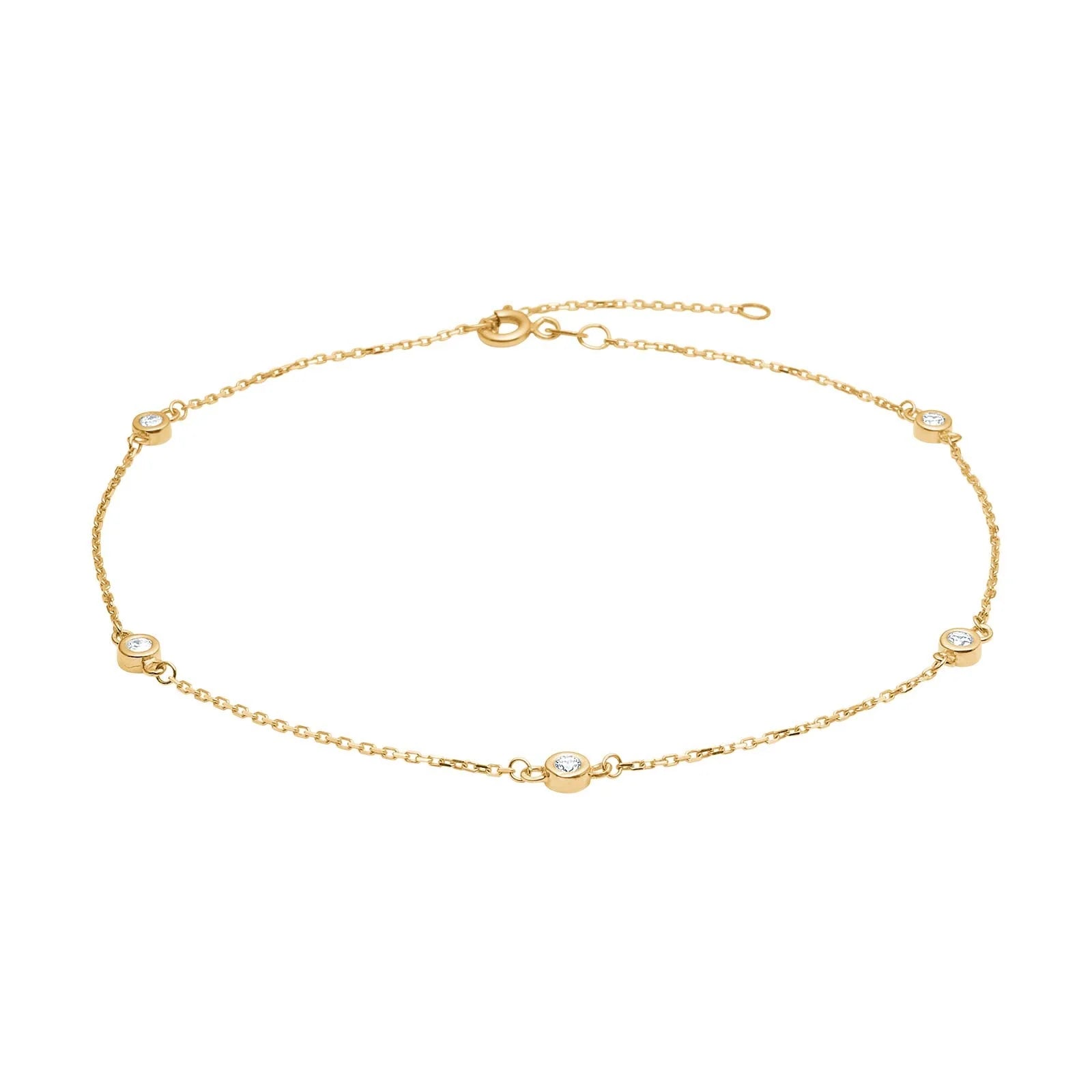 8kt. guldankelkæde m/cz - Urma.dk