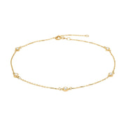 8kt. guldankelkæde m/cz - Urma.dk