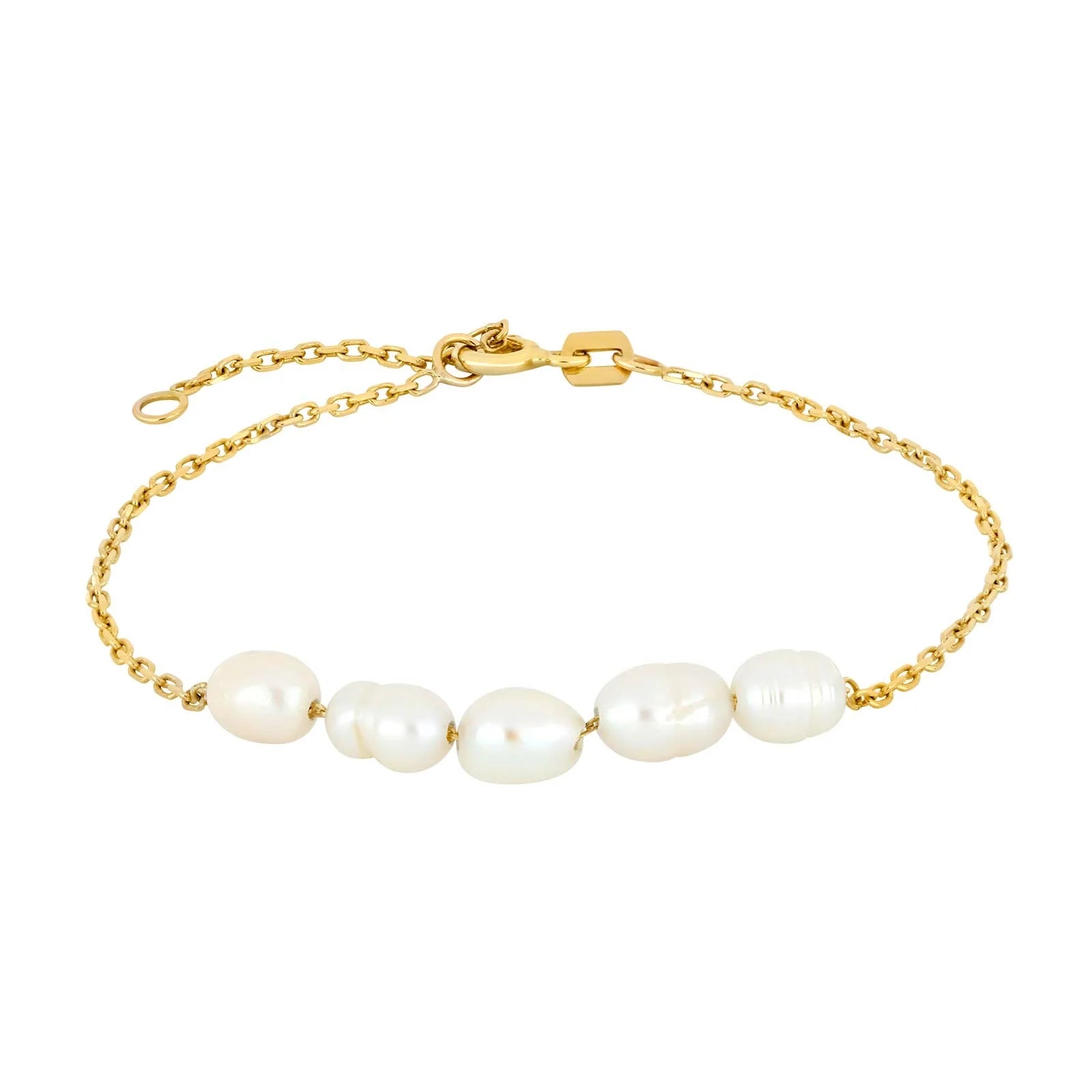 8kt. guldarmbånd m/hvide ferskvandsperler - Urma.dk