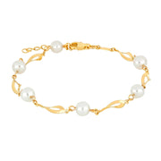 8kt. guldarmbånd m/perler - Urma.dk