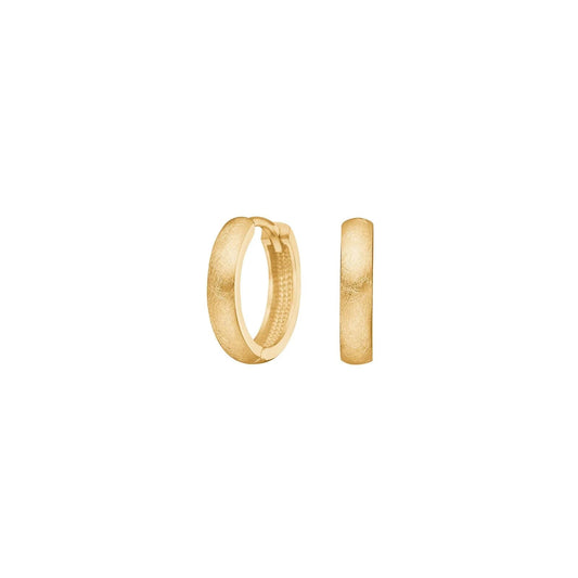 8kt. guldcreoler blank/mat 14mm - Urma.dk
