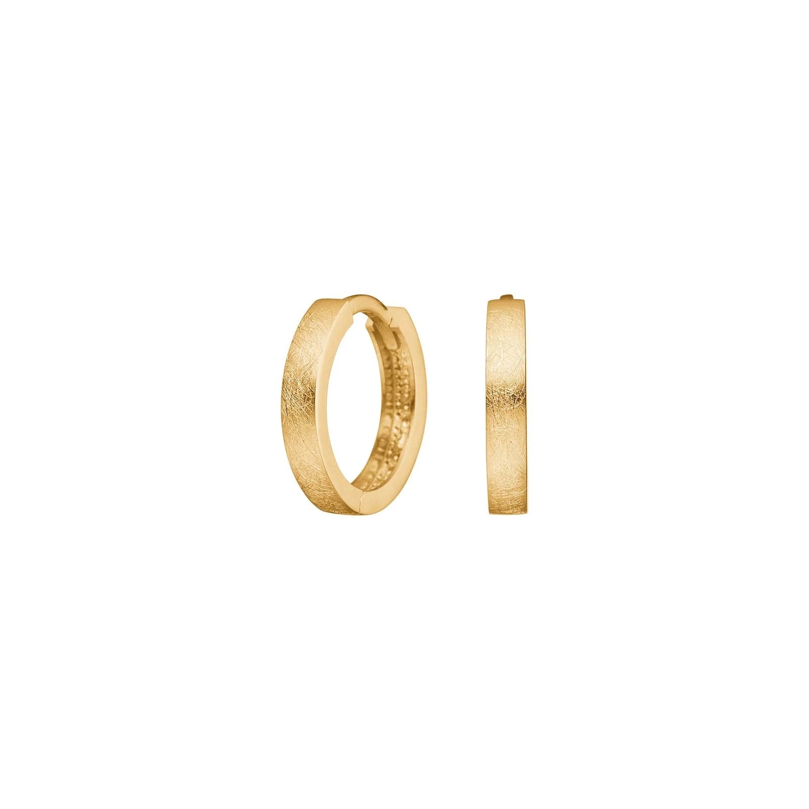 8kt. guldcreoler blank/mat - Urma.dk