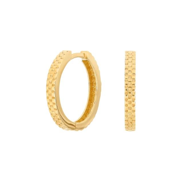 8kt. guldcreoler m. mønster 18mm - Urma.dk