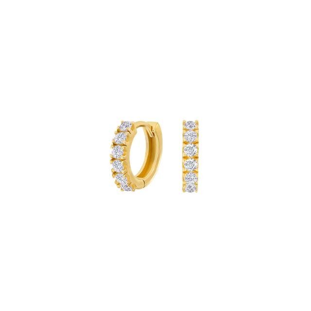 8kt. guldcreoler m/cz 12mm - Urma.dk