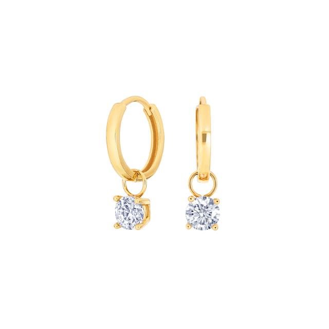 8kt. guldcreoler m/cz - Urma.dk