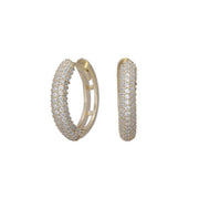 8kt. guldcreoler m/cz pave 15mm - Urma.dk