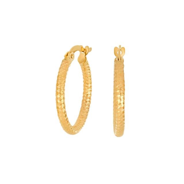 8kt. guldcreoler m/mønster 18mm - Urma.dk