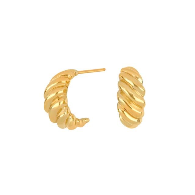 8kt. guldcreoler m/mønster - Urma.dk