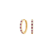 8kt. guldcreoler m/synt. rubin og cz - Urma.dk