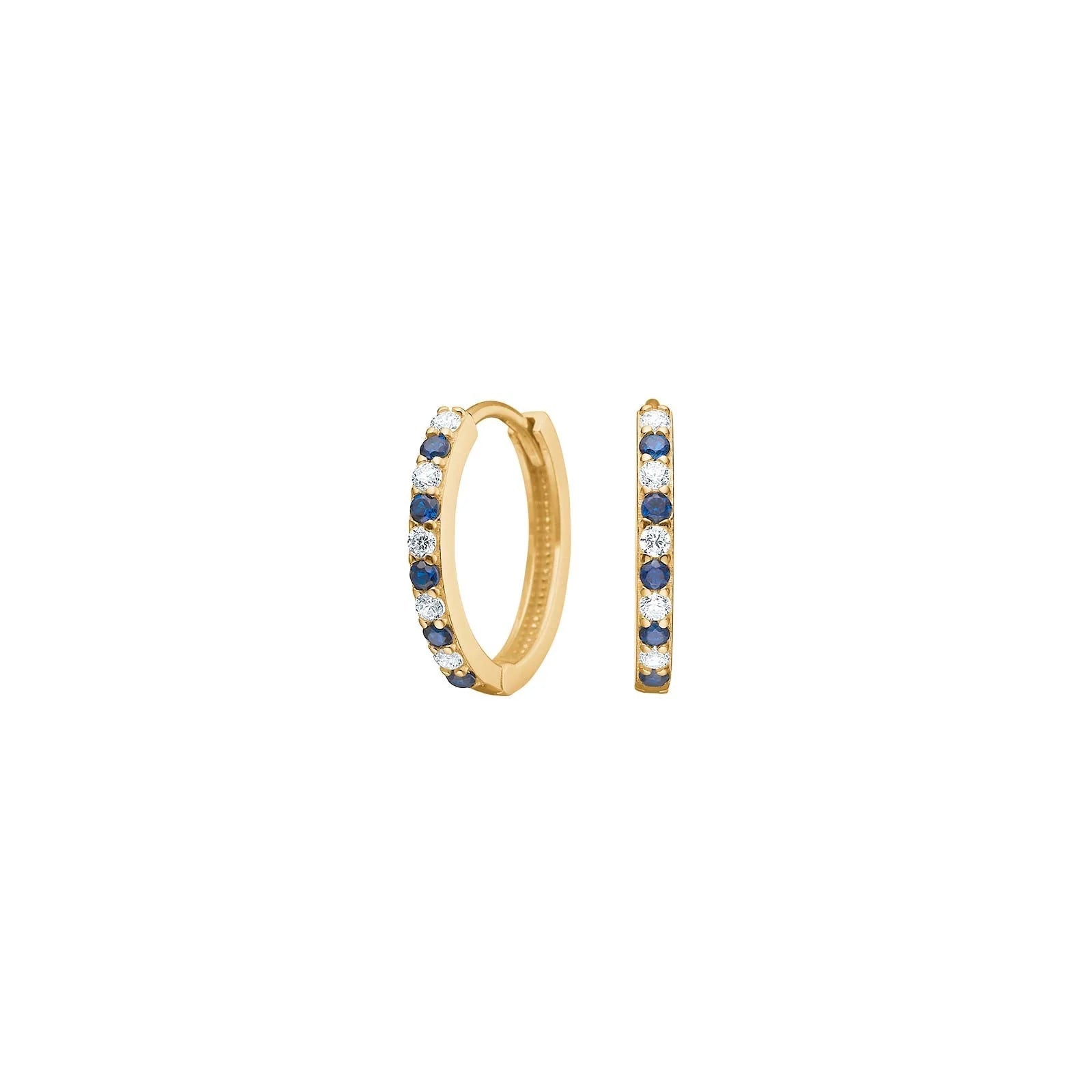 8kt. guldcreoler m/synt. safir og cz - Urma.dk