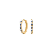 8kt. guldcreoler m/synt. safir og cz - Urma.dk