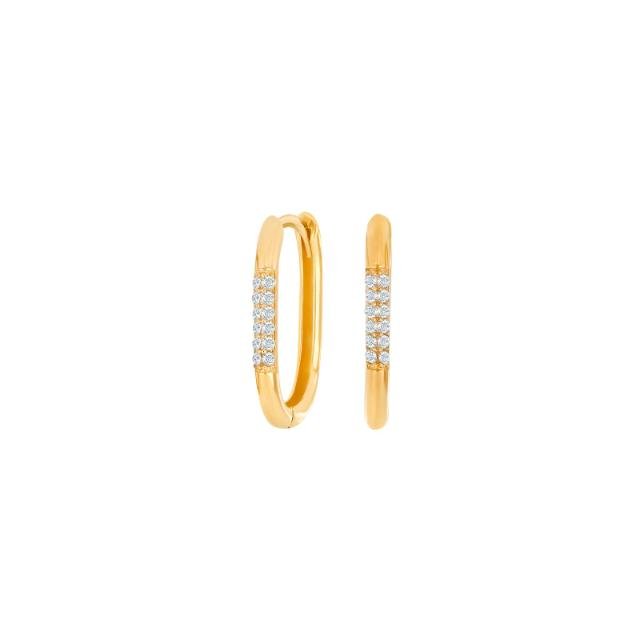 8kt. guldcreoler oval m/cz - Urma.dk