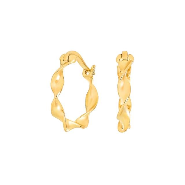 8kt. guldcreoler snoet 15mm - Urma.dk