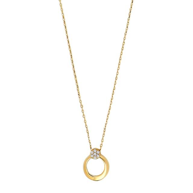 8kt. guldhalskæde m/cz - Urma.dk