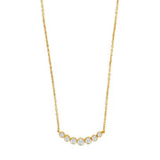 8kt. guldhalskæde m/cz i rørfatninger - Urma.dk