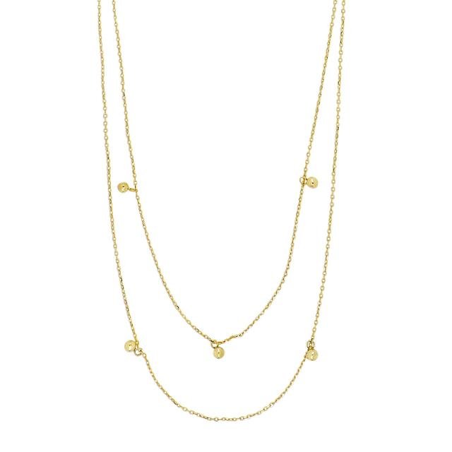 8kt. guldhalskæde m/kugle - 2 længder - Urma.dk