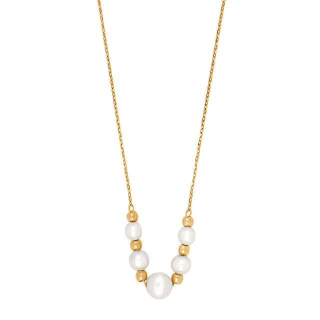 8kt. guldhalskæde m/perle - Urma.dk