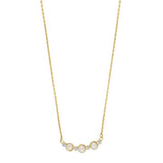 8kt. guldhalskæde m/perler og cz - Urma.dk