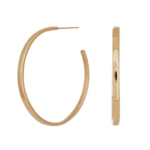 8kt. guldhalvcreoler 32mm - Urma.dk