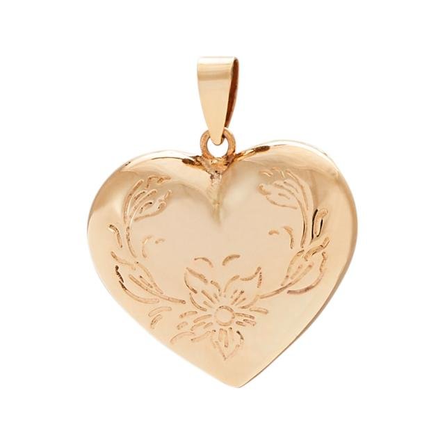 8kt. guldhjerte m/gravering 15mm - Urma.dk