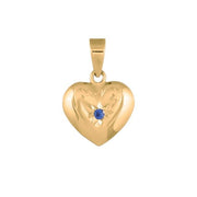 8kt. guldhjerte m/synt. safir 11mm - Urma.dk