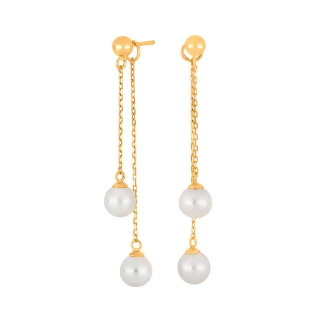 8kt. guldørehænger 4*ferskvandsperler - Urma.dk