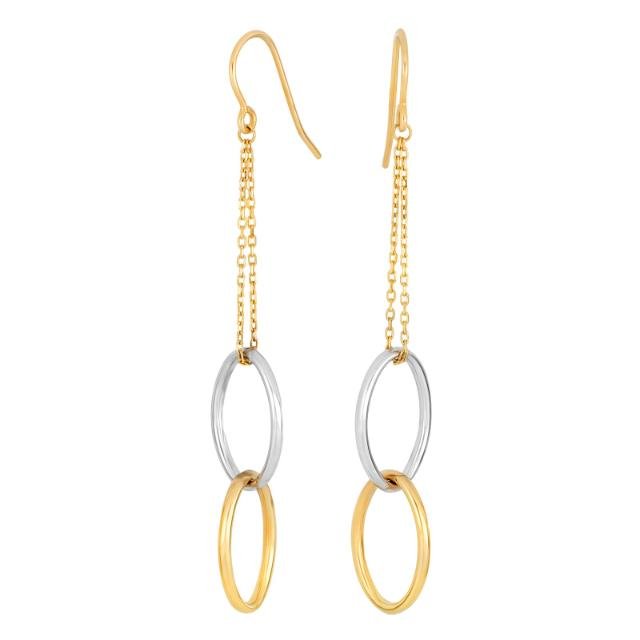 8kt. guldørehænger bicolor åbne led - Urma.dk
