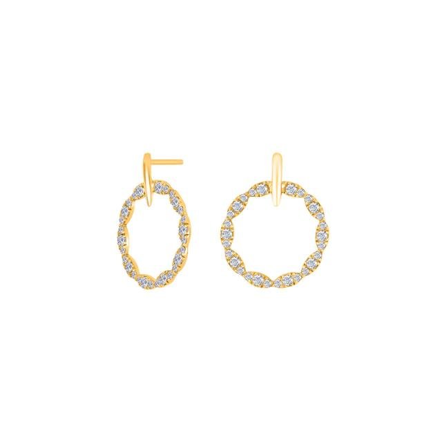 8kt. guldørehænger cirkel m/cz - Urma.dk