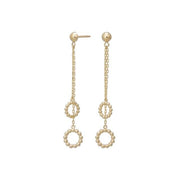 8kt. guldørehænger kæde m/2 cirkler - Urma.dk