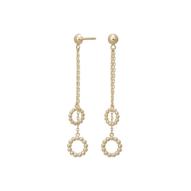 8kt. guldørehænger kæde m/2 cirkler - Urma.dk