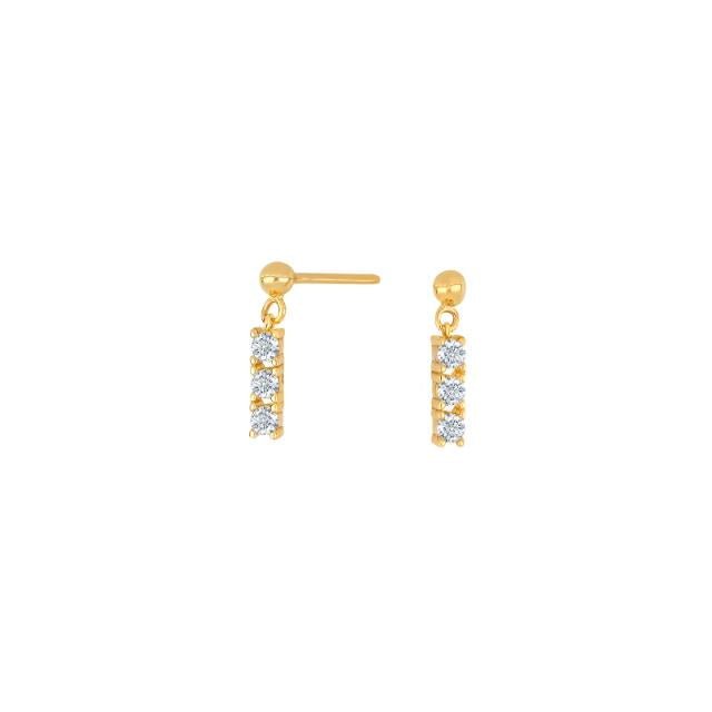 8kt. guldørehænger m/3 cz grabbefatning - Urma.dk