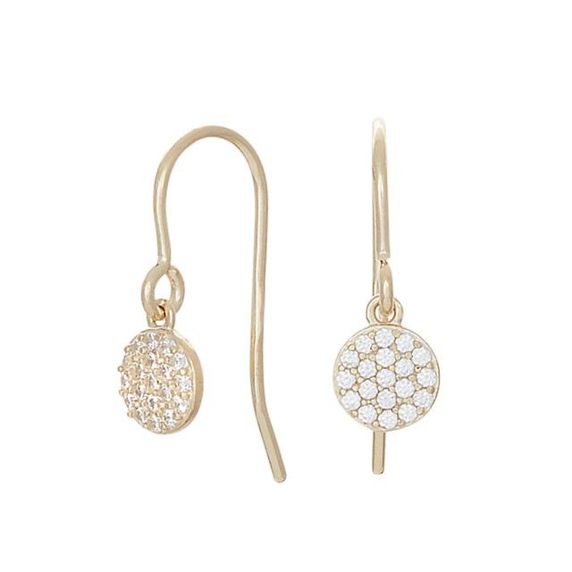 8kt. guldørehænger m/6mm cirkel pavering m/cz - Urma.dk