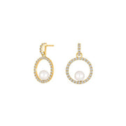 8kt. guldørehænger m/ferskvandsperle og cz - Urma.dk