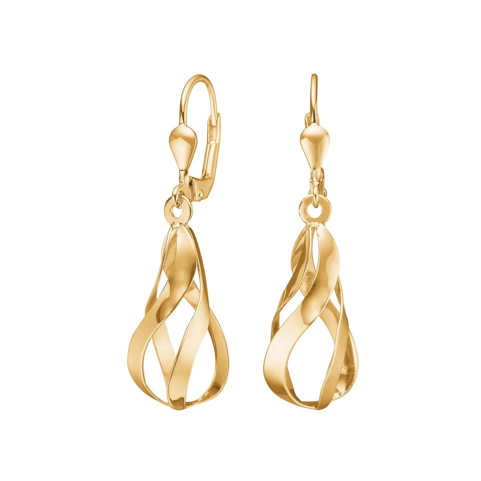 8kt. guldørehængere m. cz - Urma.dk