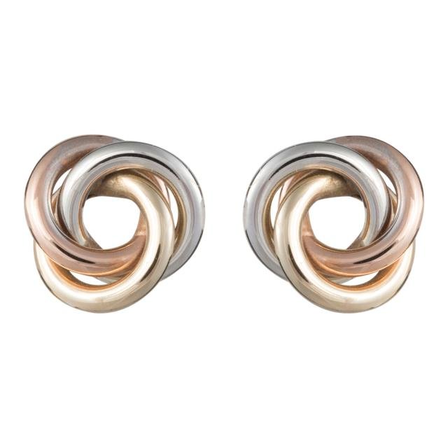 8kt. guldørestikker bicolor knude - Urma.dk