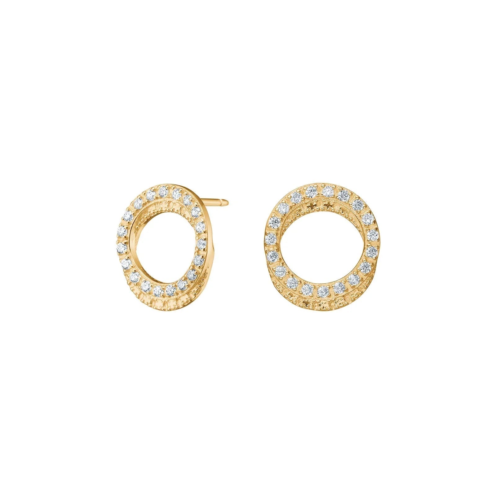 8kt. guldørestikker cirkel m/cz - Urma.dk