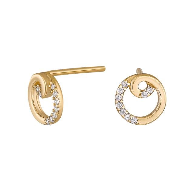 8kt. guldørestikker cirkel m/cz - Urma.dk