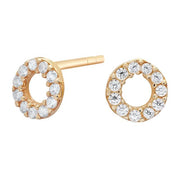 8kt. guldørestikker cirkel m/cz - Urma.dk