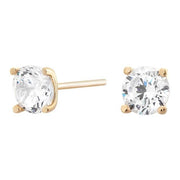 8kt. guldørestikker i 4 grabber m/5,5mm cz - Urma.dk