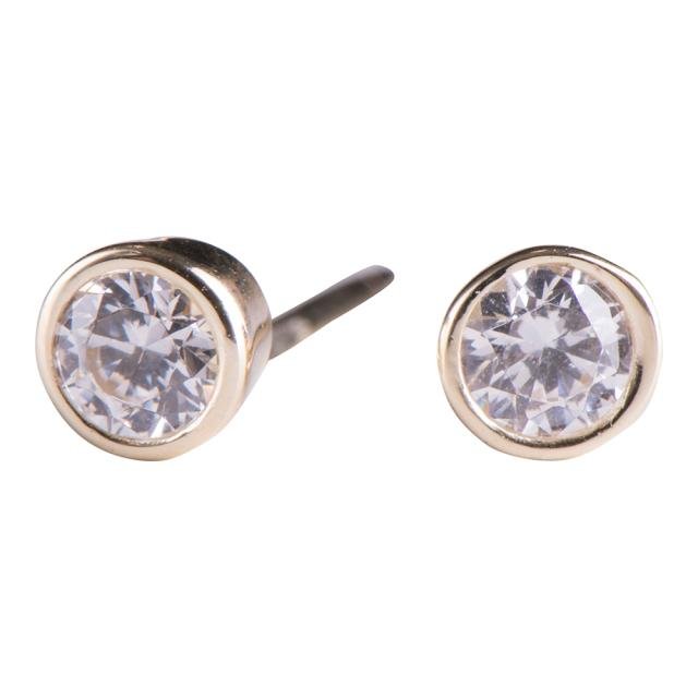 8kt. guldørestikker m/cz i rørfatning - Urma.dk