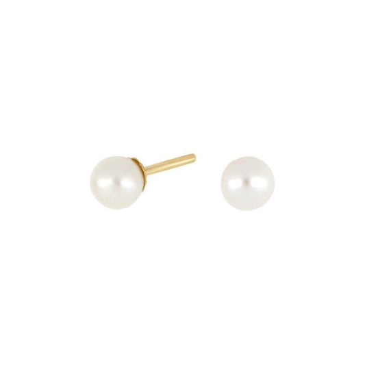 8kt. guldørestikker m/ferskvandsperle 4mm - Urma.dk