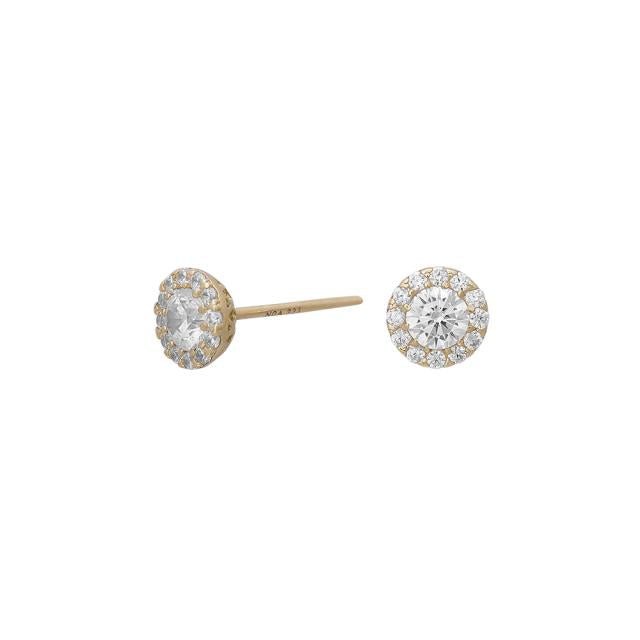 8kt. guldørestikker rund m/cz - Urma.dk