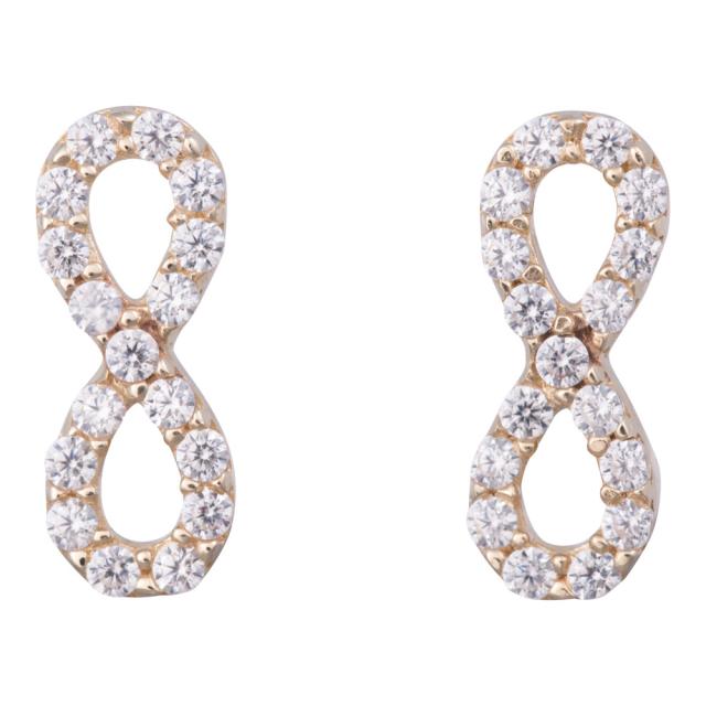 8kt. guldørestikker uendelighedstegn m/cz - Urma.dk