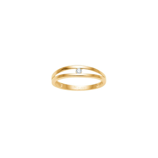 8kt. guldring bicolor m. cz - Urma.dk